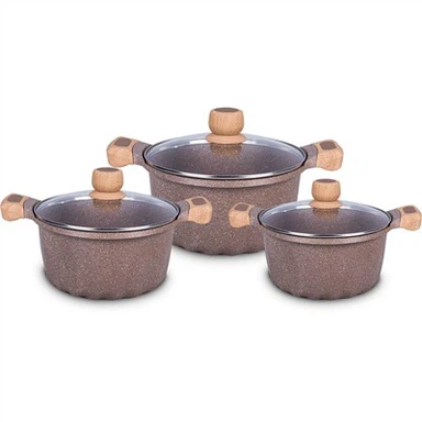 Hliníkový hrnec na polévku s dvojitým uchem s poklicí